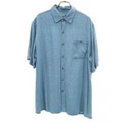Batik Bay バティックベイ 00s 総柄 半袖 アロハシャツ L ブルー メンズ 古着