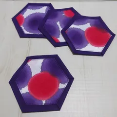 コースターNo.5　赤・紫×紫