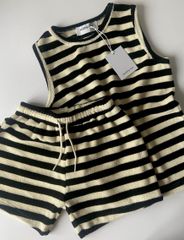 Monochrome Stripe Terry Towel Shorts