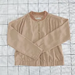 ◇ Θ マジェスティックレゴン 薄手 長袖 ジップアップ ジャケット ブルゾン サイズS キャメル系 レディース E  【1508270008409】