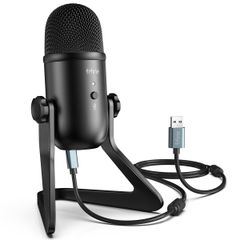 FIFINE K678 USBマイク コンデンサーマイク 3.5mmイヤホン端子付き 角度360°調整でき ABタイプUSBケーブル況 PC/Mac 正規代理店