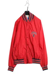 【お得なクーポン配布中!】 80s USA製 チャンピオン ナイロン スタジャン メンズ XL ヴィンテージ NYAC ウィングフット アワード ジャケット ブルゾン ライナー付き 赤