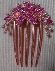 新品未使用☆現品限り☆ピンクゴールド✕ピンク☆シャンパンカラー☆お花モチーフ☆夜会巻き☆ヘアコームかんざし☆