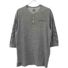 CHROME HEARTS クロムハーツ CHプラスヘンリーネック ラグランハーフスリーブカットソー  グレー XXL