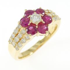 ⭐️祭⭐️k18 POLA ポーラ ルビー ダイヤお花リング 7g立体的 750刻印 