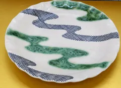 三川内焼 手描き赤絵ボート形盛り鉢2個 TS1976