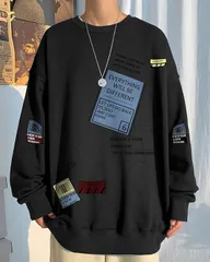 トレーナー メンズ Tシャツ 長袖 秋服 パーカー プルオーバー スウェット ストリート プリント ゆったり カジュアル おしゃれ 大きいサイズ