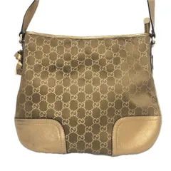 GUCCI グッチ シェリーライン プリンシー 204939 ショルダーバッグ GGキャンバス/レザー ブロンズ ゴールド レディース 【中古】