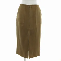 N.Natural Beauty Basic N.ナチュラルビューティーベーシック タイトスカート ミモレ ロング スリット フロントジップ M 茶 ブラウン /TN 1025 ■MG