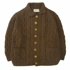 INVERALLAN ケーブル編みウールセーター 茶タグ INVERALLAN インバーアラン ニット セーター メンズ 正規品 1a