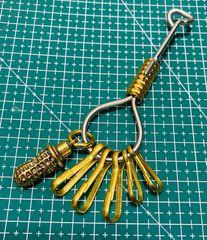 真鍮&ステンレス ブラス ピンクゴールド 真鍮ピーナッツ キーリング キーホルダー