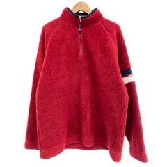 TOMMY HILFIGER トミーヒルフィガー ハーフジップボアフリース ジャケット サイズ:L  レッド  メンズ 90S　241005004153