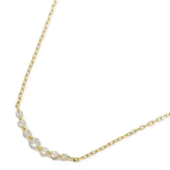 0.1ct/agete アガット スマイル 7P・ダイヤモンド ネックレス・ペンダント/K18YG/750-1.3g/イエローゴールド/プレゼント/記念日【♀】【S】【レディース】★■585380【中古】
