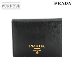 プラダ PRADA コンパクト 二つ折り 財布 レザー ブラック レッド 1MV204 ゴールド 金具 Compact Wallet 90287328