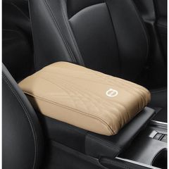 ◆ボルボ VOLVO◆ベージュ◆アームレストマット コンソールボックスパッド 形状記憶 肘置きカバー 収納ボックスマット 革製 高めパッド