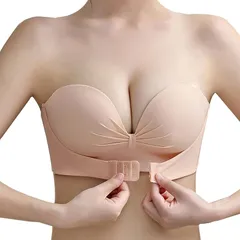 [Olabela] ストラップレスブラ 紐なしブラ 脇高 ノンワイヤー 高弾性 チューブトップ 柔らかい シームレスブラ 1