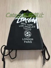 ★24時間発送★新品【特別価格★】 STUSSY  ナップサック リュックサック キャンバスバッグ リュック  バックパック ブラック ホワイト  男女兼用【2色選択可能】