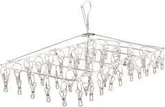 【在庫処分】アイリスオーヤマ ステンレスピンチハンガー 50ピンチ 洗濯ハンガー オールステンレス サビにくい 室内外両用 落ちにくい 回転式 PIH-50SH