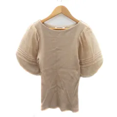 スナイデル SNIDEL リブニット カットソー 半袖 切替 シフォン ONE ベージュ /YK4