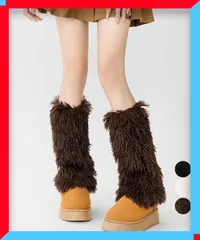 新品 レディース フェイクファー レッグウォーマー モコモコ 可愛い 韓国風 文化祭 学園祭 靴下 原宿系ソックス 冬用【送料無料】
