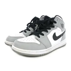 ナイキ NIKE GS Air Jordan 1 Mid エアジョーダン1 ミッド ライトスモークグレー ブラック ホワイト スニーカー 23cm 554725 092