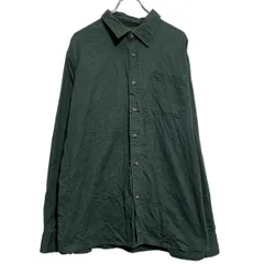 Wrangler 長袖 無地シャツ XL グリーン ラングラー ボタン ビッグサイズ 胸ポケット カジュアルシャツ 古着卸 アメリカ仕入 a701-6634のサムネイル