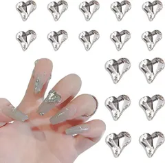 サムコス ネイルパーツ ハート型 30個セット 2種類 立体 光沢のある ネイルストーン ハート クリア ぷっくり デコパーツ ネイルアート クリスタル キラキラ