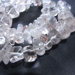 [beads537] マダガスカル産 レピドクロサイト イン クォーツ（ファイヤークォーツ）タンブルビーズ 8～15mm 一連約26cm（天然石/ビーズ）