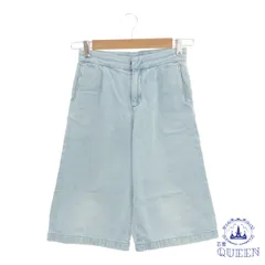 【訳アリ】 GU ジーユー ボトムス ガウチョパンツ デニム チャック カジュアル キッズ レディース ライトブルー 130 901-7414 送料無料 古着