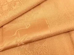 平和屋着物▽上質な色無地 単衣 香色 正絹 逸品 CAAQ0035vf