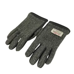 ハリスツイード Harris Tweed 異素材切替ヘリンボーンレザーグローブ メンズ  22cmのサムネイル