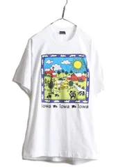 【お得なクーポン配布中!】 未使用 90s USA製 アート イラスト プリント Tシャツ XL アニマル