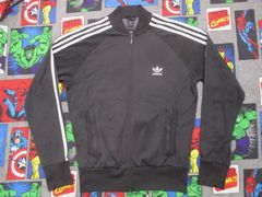adidas トレフォイルロゴ トラックジャケット M 黒 USAアディダス古着 ジャージトップス