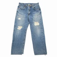 ヴィンテージ 90s 00s エドウィン EDWIN 5505 505X デニム パンツ ダメージ ジーンズ Gパン 32×34 インディゴ ブルー ur53 【中古】