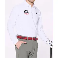 【新品未使用品】ルコックスポルティフ ジャガード長袖シャツ LG4FLS03M メンズ ゴルフウェア le coq sportif golf 2024秋冬モデル ホワイト（葛西店）