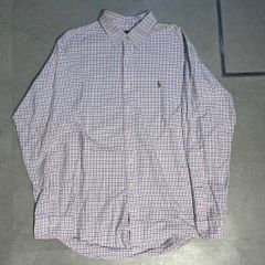 Ralph Lauren ラルフローレン CLASSIC FIT L/S Shirt チェックシャツ ホワイト ピンク系 size:XL 【表参道A07】