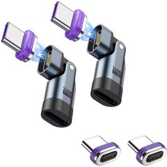 新品 xuanli USB C マグネット アダプタ L字、180°回転 タイプc マグネット、240W PD急速充電 マグネットコネクタ、480Mbps 高速データ転送 マグネット端子 タイプc、Type-C マグネット アダプタ オス メス 変換、USB-