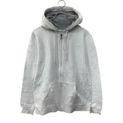 Champion ジップアップ 無地 スウェット パーカー L ホワイト チャンピオン 裏起毛 ワンポイント刺繍ロゴ 古着卸 アメリカ仕入 a709-5565