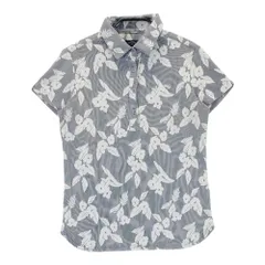 サイズ：S CALLAWAY キャロウェイ  半袖ポロシャツ ロゴ刺繍 花 ストライプ柄 ネイビー系 [240101532137] ゴルフウェア レディース ストスト