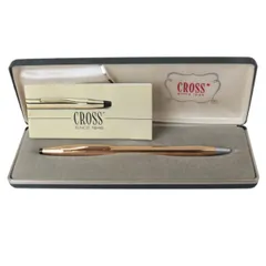 CROSS クロス ボールペン 1/20 14KT ROLLED GOLD 旧ロゴ 青インク ゴールド 箱、小冊子 全長約134mm 胴径約7.6mm NT 美品 ABランク