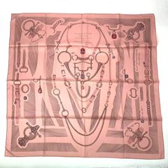 未使用品 HERMES エルメス カレ90 PLANCHE D ETVDE 宝石柄 ユニセックス ピンク