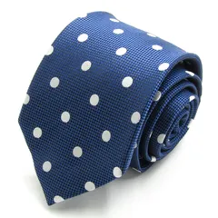 タカキュー ブランド ネクタイ ドット柄 小紋柄 シルク混 PO メンズ ネイビー TAKA Q 【中古】