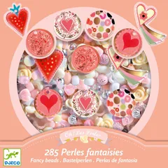 ファンシービーズ ハート DJECO ジェコ  ビーズ セット ブレスレット アクセサリー キット 子供 キッズ 知育玩具 おもちゃ 女の子 おしゃれ遊び クリスマス 誕生日 プレゼント 玩具 お家遊び  簡単 手作り 6歳 7歳 8歳 9歳のサムネイル