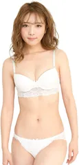 Laulea Akoakoa レディース ブラ ブラジャー ショーツ 上下 セット カラバリ シンプル レース 勝負 下着( ホワイト,  C65)