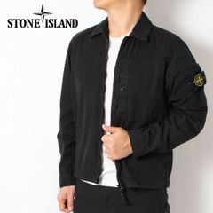 25SSモデル ストーンアイランド STONE ISLAND バッジワッペン付き コットンジップシャツ【V0129 BLACK】 K1S151200032 S00WN V0129 BLACK/【2025SS】m-tops
