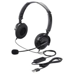 【迅速発送】バッファロー BUFFALO 両耳ヘッドバンド式ヘッドセット USB接続/折りたたみタイプ ブラック BSHSUH13BK
