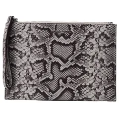 マイケルコース バッグ MICHAEL KORS パイソンエンボスドレザー スネーク ジェット セット トラベル リストレット ジップ ポーチ クラッチバッグ パールグレーマルチ 35S0STVW4G