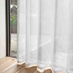 【Ezee】レースカーテン 12サイズから選べる ミラータイプ外から見えにくい ウォッシャブル シンプル 無地 / 幅100cm×丈118cm 2枚入り