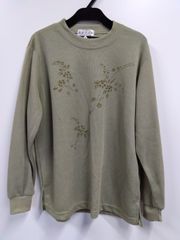 SALE中【新品未使用】真里子の詩 ダブルフェイス薄手トレーナー　M～Lサイズ　グリーン系　母の日