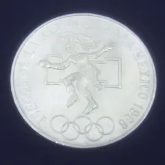 4044. 美品 1968年 メキシコオリンピック 25ペソ 銀貨 - メルカリ